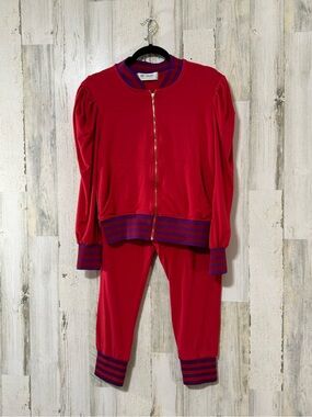 Anne Fernandes Premium Collection Red Track Suit Jacket and Pant